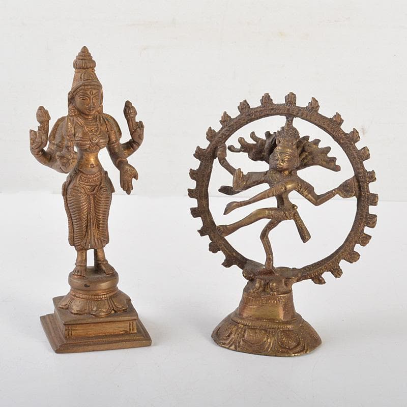 仏教美術　古銅鍍金　チベット仏　ヴィシュヌ　ナタラージャ　2点　C　6430