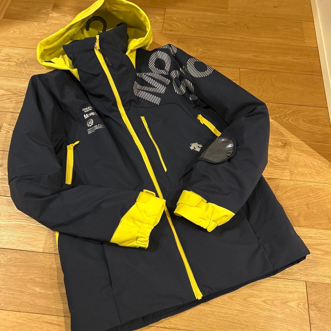 ネイビー/イエロー フード付きスキーウェア