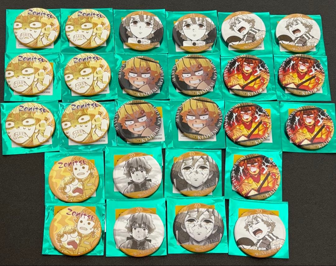 鬼滅の刃　隊士百景　我妻善逸　エモーショナル缶バッジ40　26点