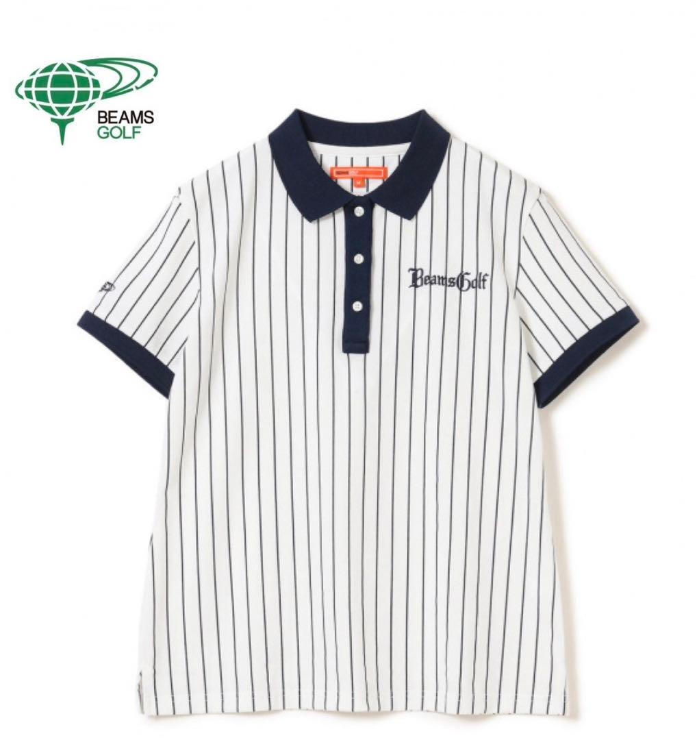 【未使用】BEAMS GOLF ポロシャツ（ホワイト×ネイビー定価17,600円