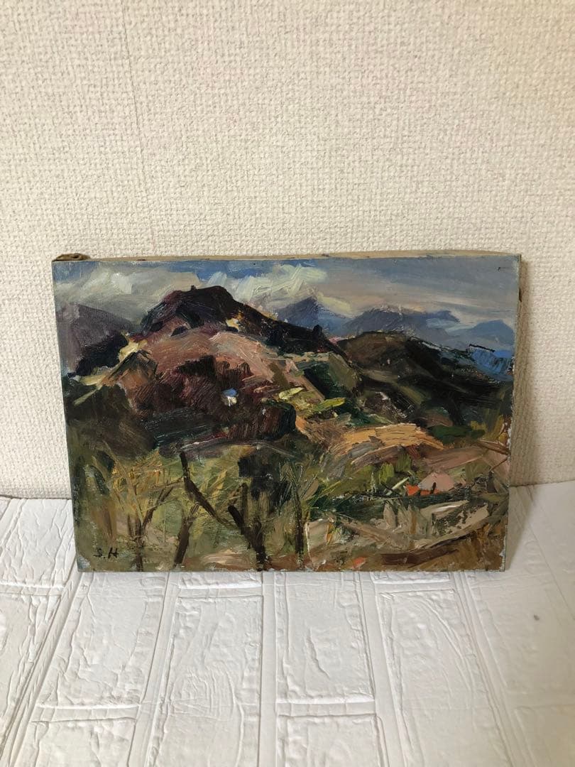 油絵（秩父の山）