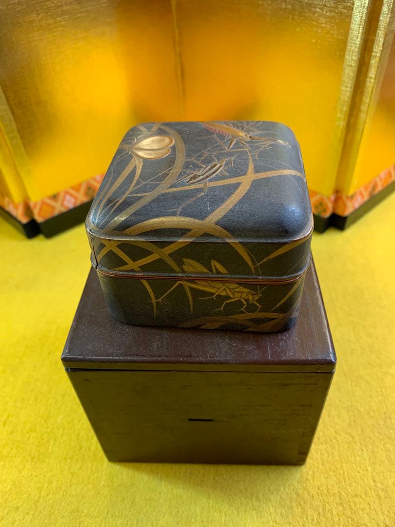 古民家 明治 江戸時代 時代 螺鈿細工 研出し 蒔絵 時代物漆器 古美術 木箱入