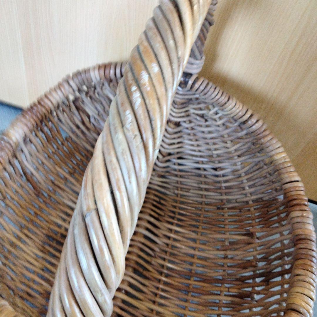 アンティーク　ナチュラル　大きなバスケット　籘かご