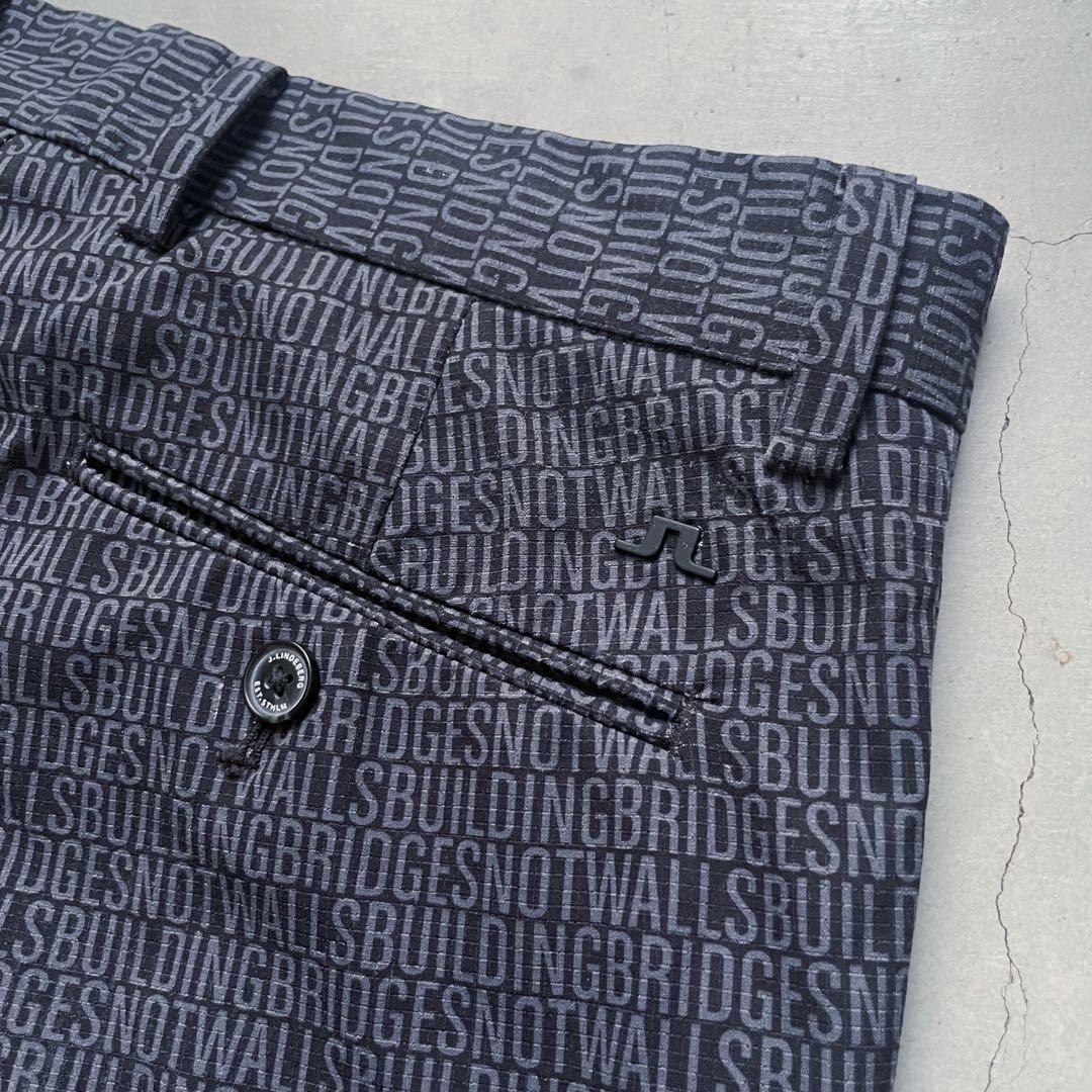 J.LINDEBERG ジェイリンドバーグ ロゴ総柄ロングパンツメンズ30/30