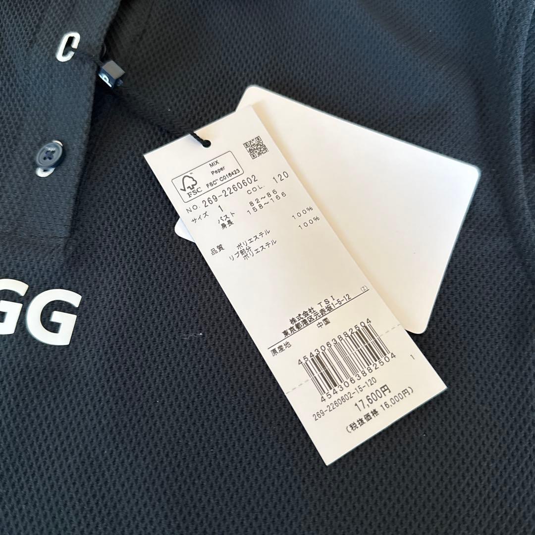 新品　PGG レディース ゴルフ ノースリーブポロシャツ ネイビー　1