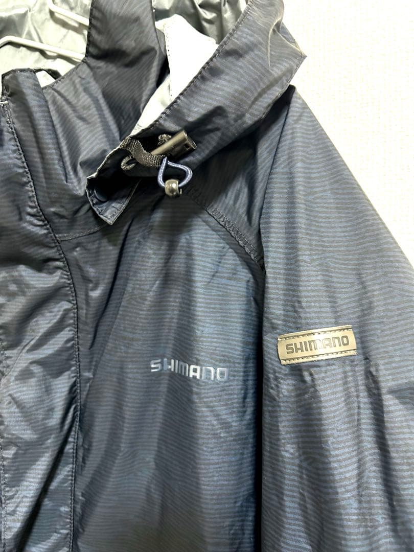 超美品　シマノ　ベーシックスーツ　釣り　耐水　防水　紺／黒　メンズXL