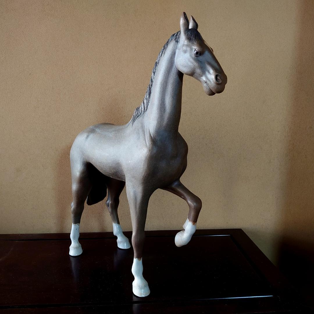 秀逸 馬焼物 唐津焼 四代 中野陶痴作 共箱　＃135