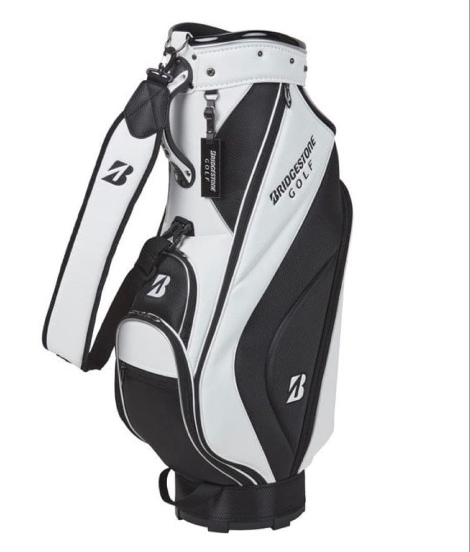 BRIDGESTONEゴルフバッグ 白黒CBG422ブリジストンキャディ