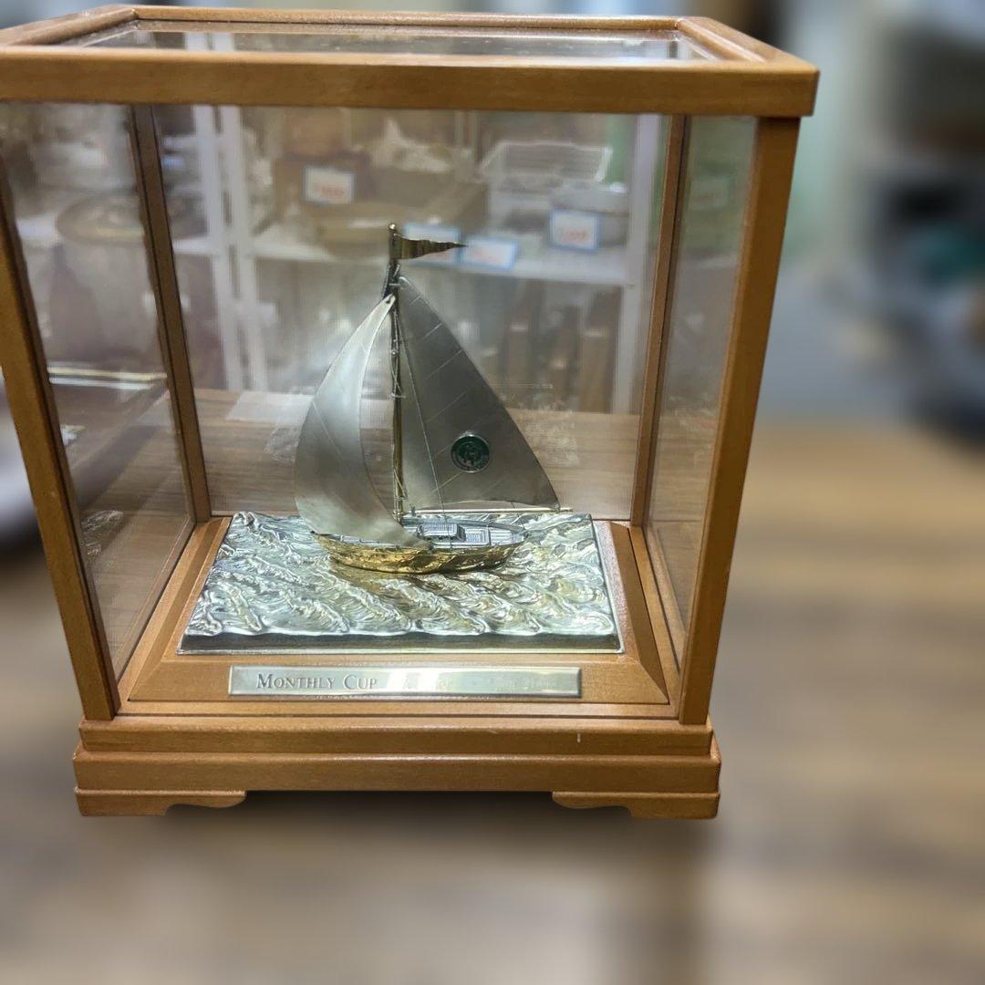 ヨット 置物 刻印 銀製 シルバー モンティホールカップ ヨット模型