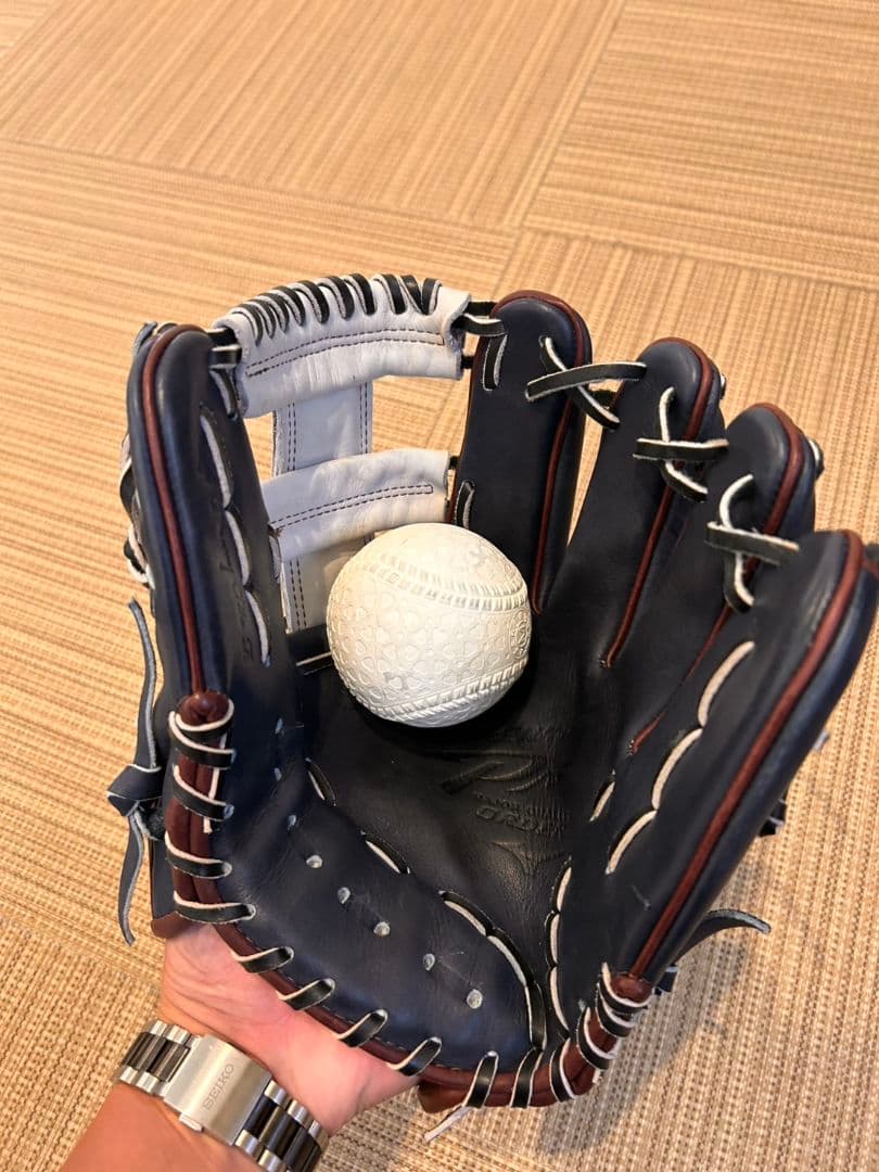 ミズノプロ　 軟式　内野手用グローブ 右投げ ネイビー