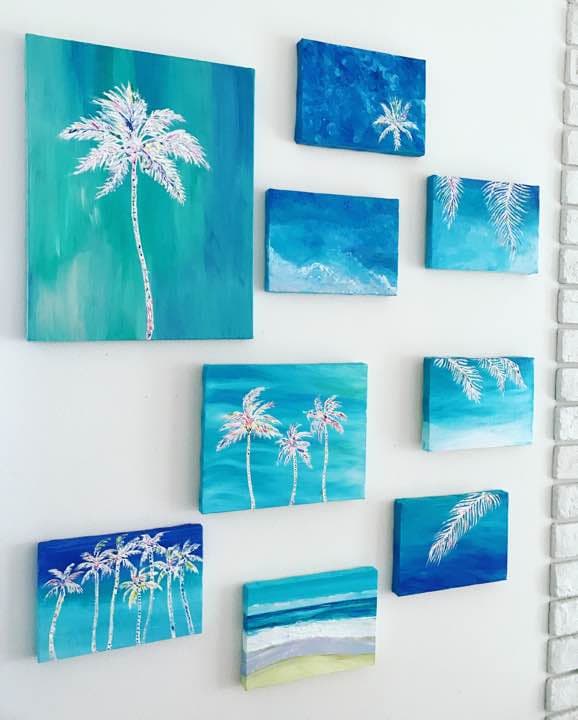 油絵 絵 インテリア アート 海の絵 sea ハワイ ロンハーマン roku