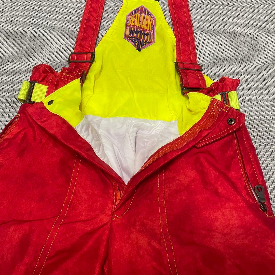 【年代物・レア】SEILLER スキースノボウェア セットアップ　レッド　L