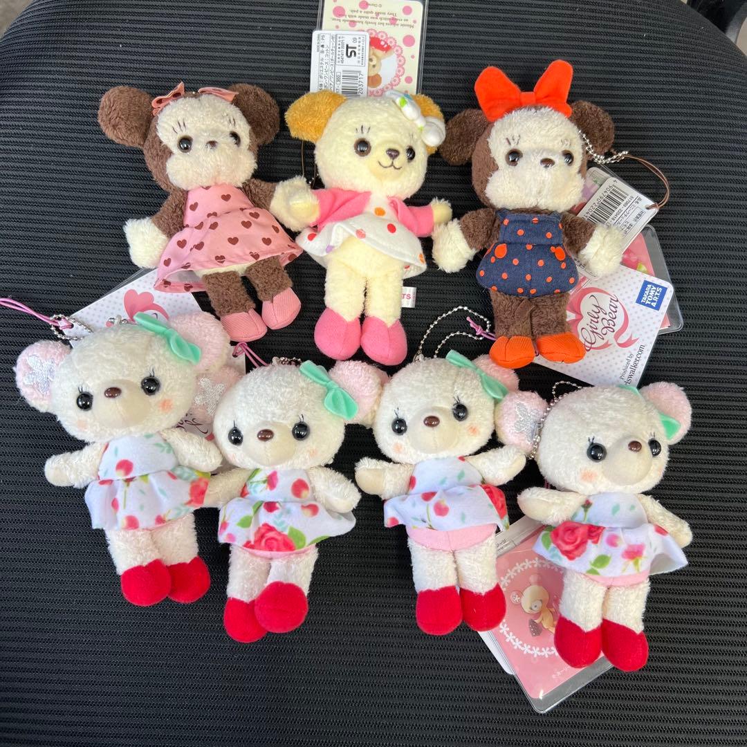 クマとウサギのキーホルダー8体セット