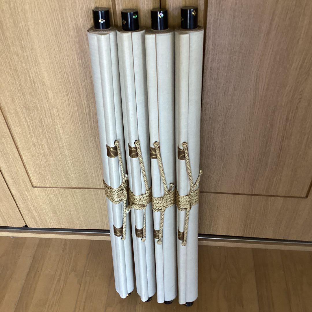 江月宗玩筆　紙本彩色水墨画　4幅対【竹林に鶏図、竹林に賢人　旭日山水　楼閣図】