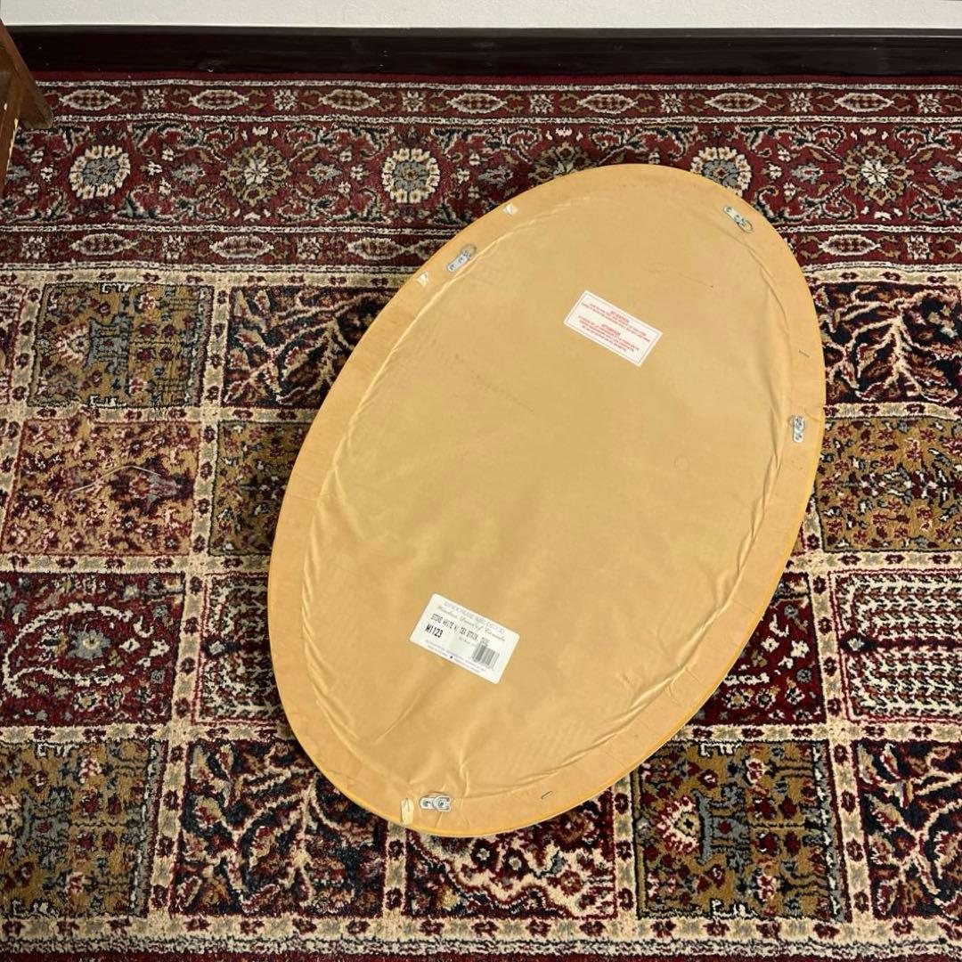 カナダ製◾️木製装飾フレーム オーバル型 壁掛けミラー ウォールミラー 鏡