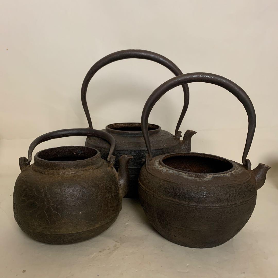 鉄瓶　全て蓋なし　水漏れあり