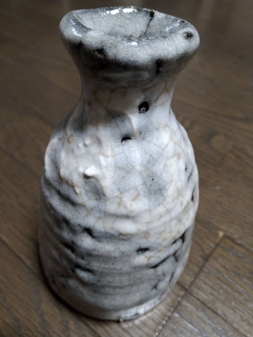 人間国宝　清水卯一　蓬莱白彩　徳利