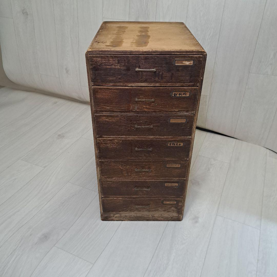 木製タンス 7段引き出し ダークブラウン　1