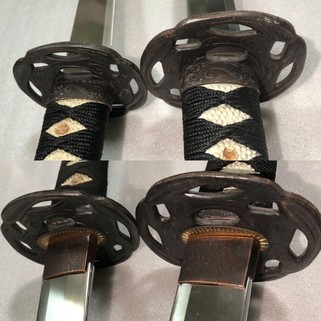 藤巻鞘 模造刀 打刀 脇差 2点セット 鞘付き長さ68/102cm 26A13