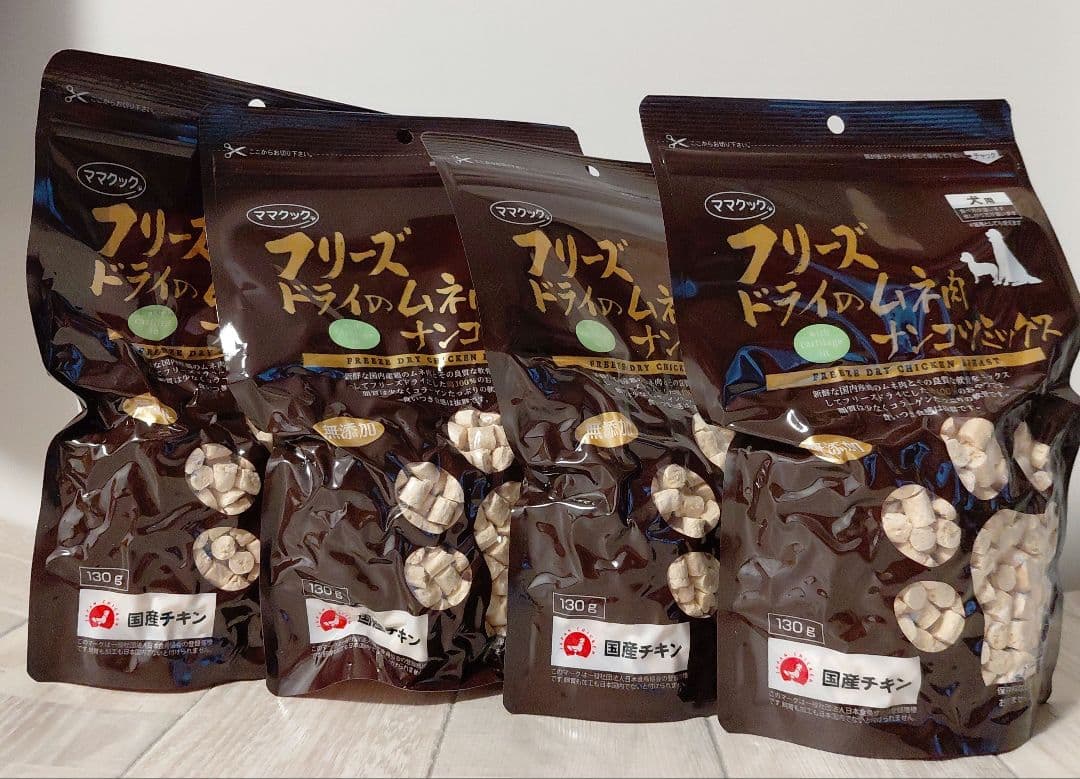 国産　ママクック フリーズドライムネ肉ナンコツミックス 130g　4個セット