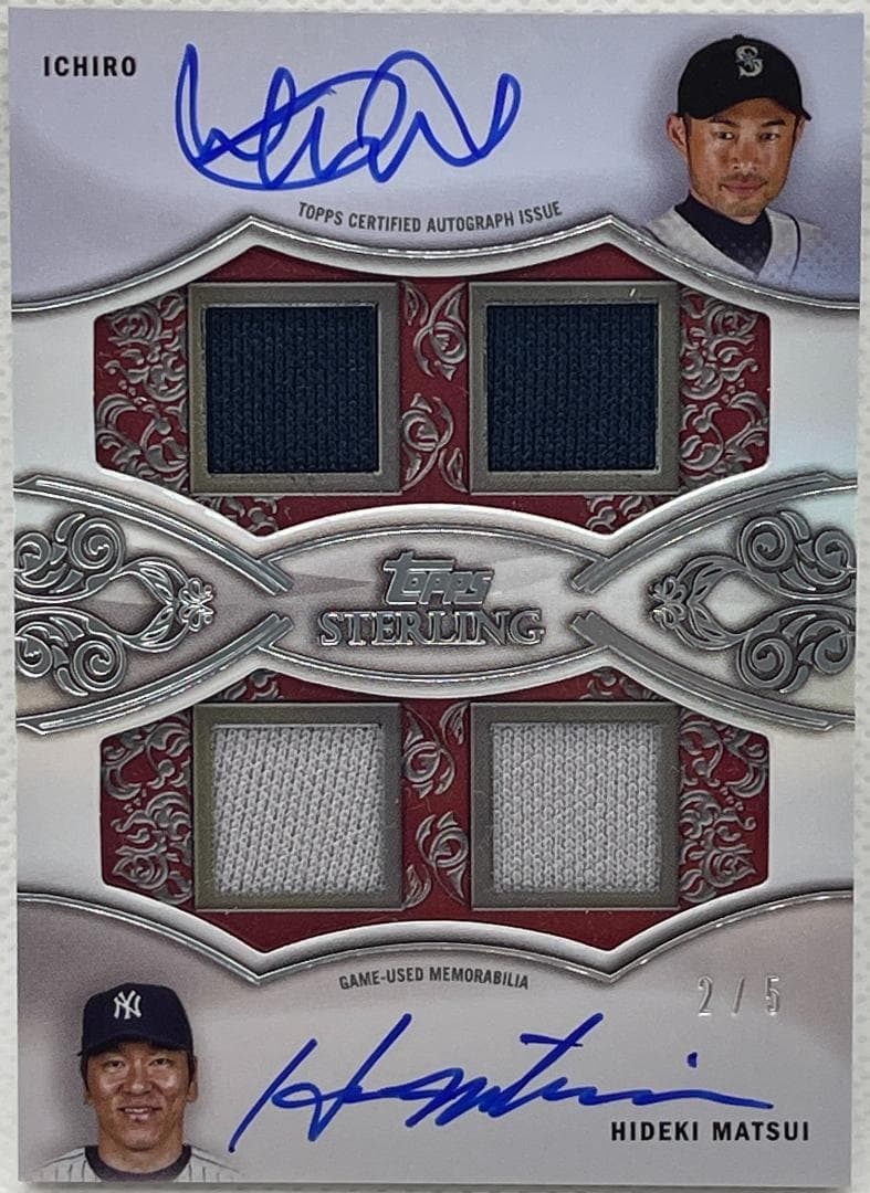 イチロー、松井秀喜 5枚限定直筆サインジャージカード