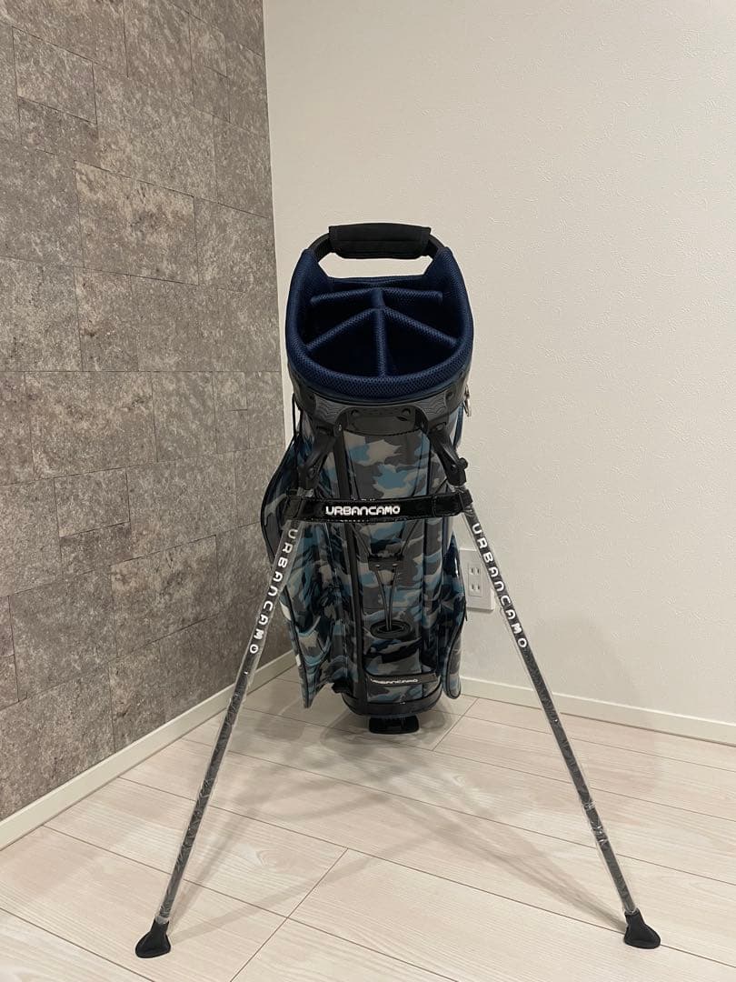 【新品未使用】UrbanCamo アーバンカモ　スタンド式キャディバッグ　青迷彩