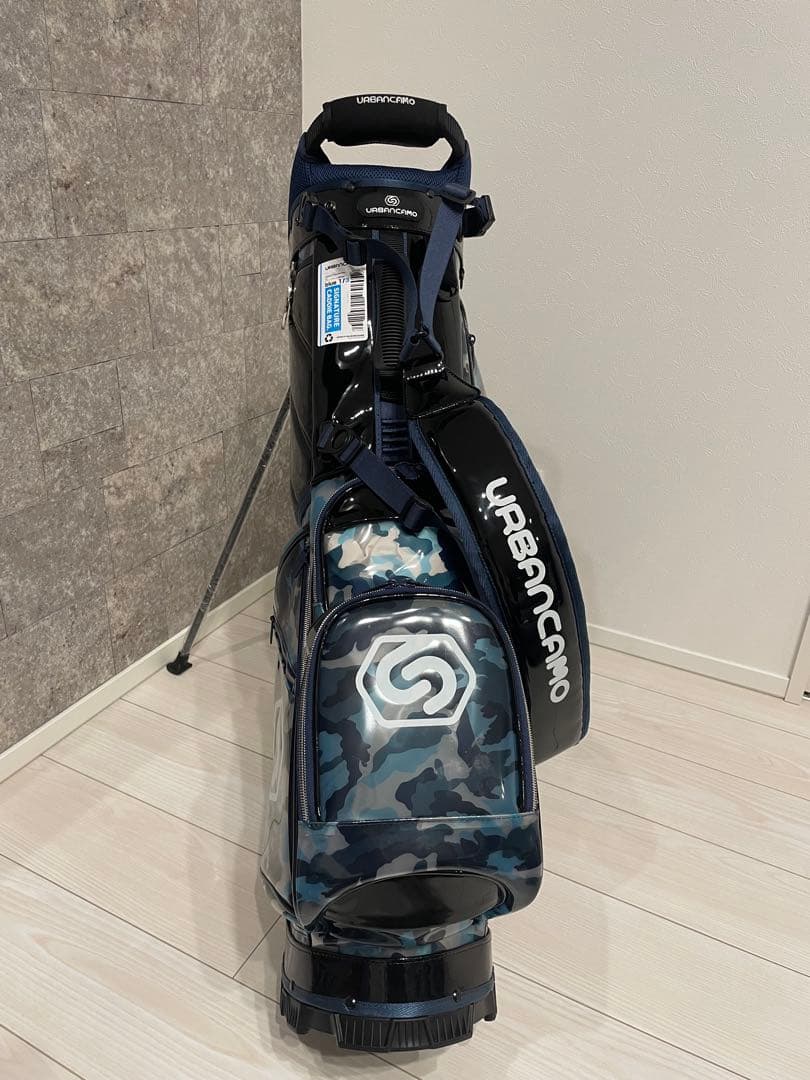 【新品未使用】UrbanCamo アーバンカモ　スタンド式キャディバッグ　青迷彩