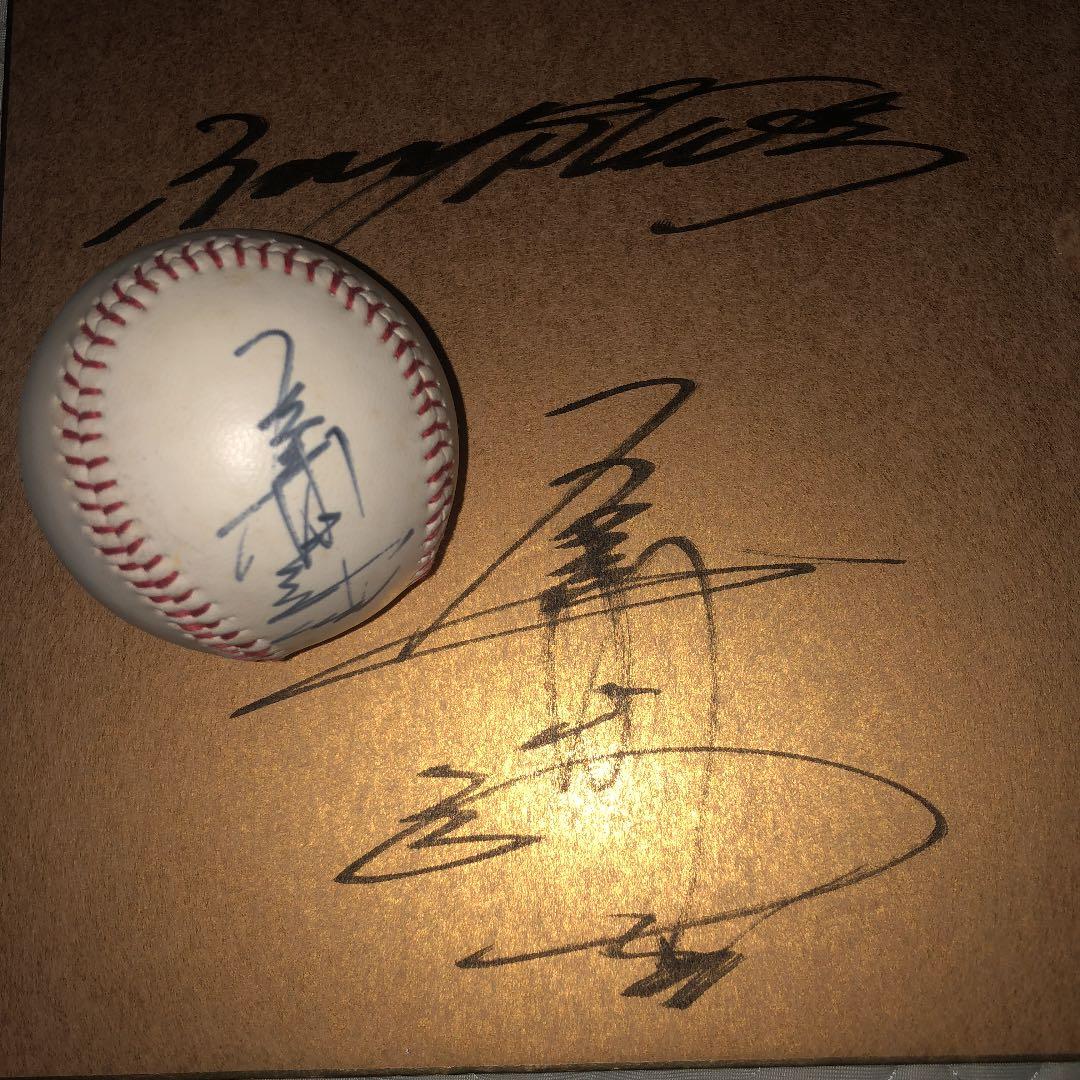 元メジャーリーガー佐々木主浩さんの直筆サイン色紙、ボールセット