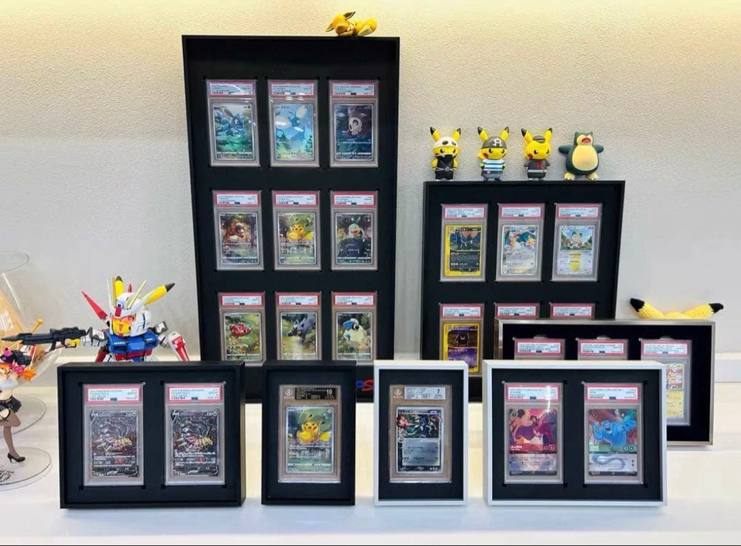 PSA鑑定用ケース　ディスプレイケース　アルミ製　両面透明　壁掛け・卓上 6連