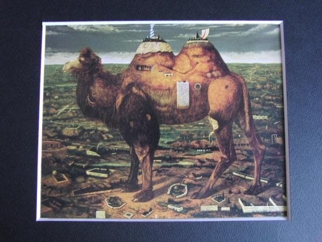 生駒泰充、【風の道】、希少な額装用画集画、新品高級額 額装付、状態良好