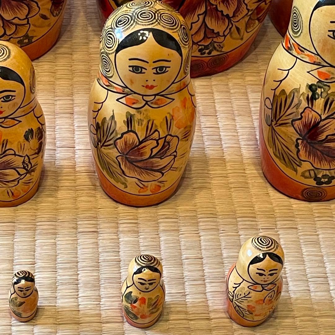 ソ連　作家作品　入れ子　手描き　アンティーク　マトリョーシカ　12体