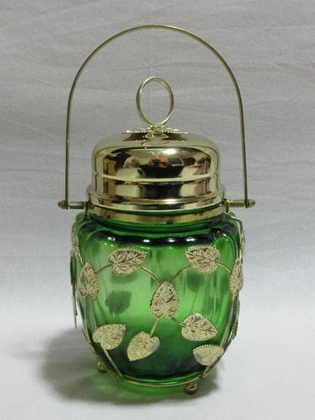 TERADA WAREガラスキャンディーポットオルゴール付昭和平成レトロ未使用品