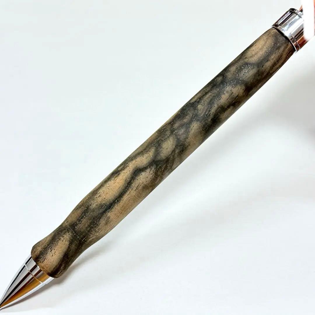 【木軸のみ】 黒柿孔雀杢 加藤金属金具用