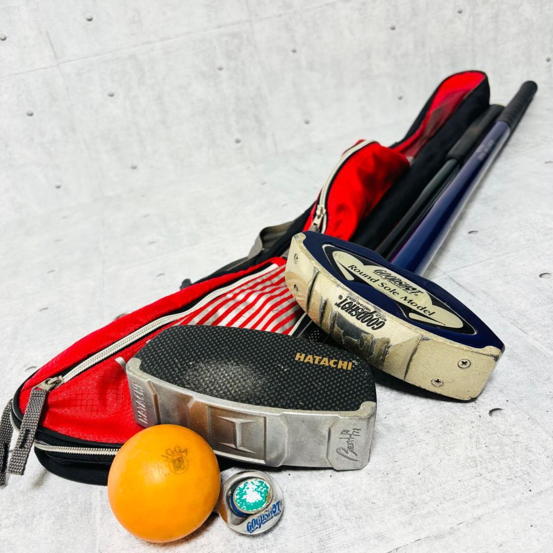 グラウンドゴルフ クラブ 2本セット アシックス ハタチ クラブバッグ付き