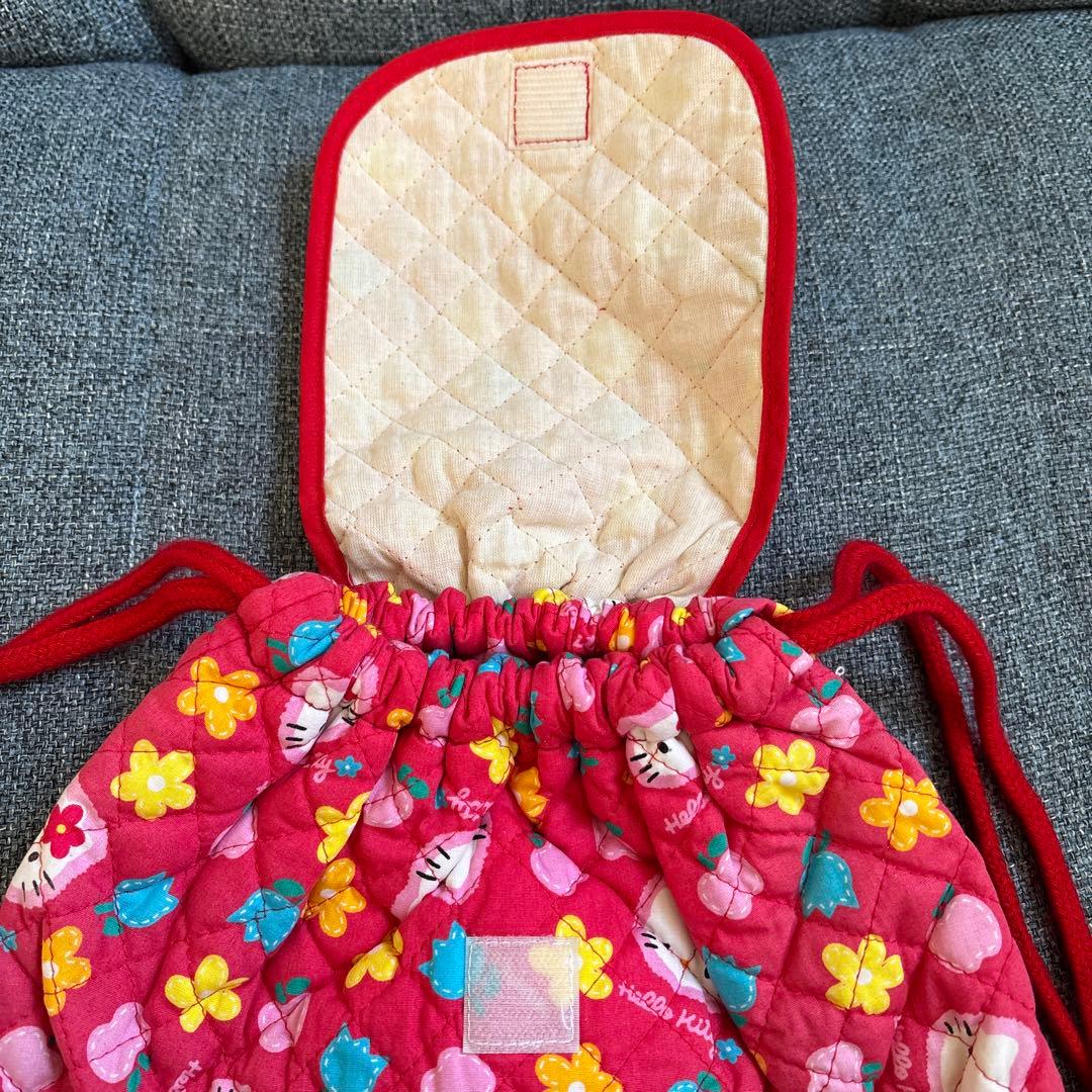 キティ　キルト　ナップザック　リュック　平成レトロ　当時物　レア