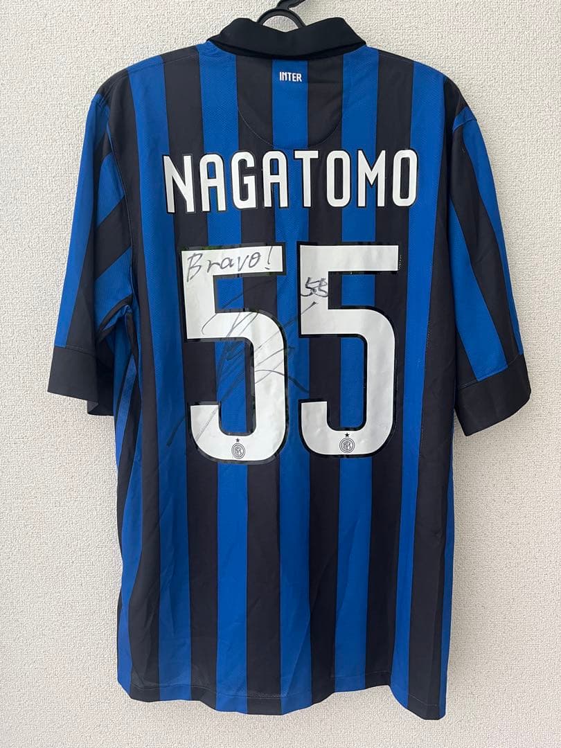 希少！長友佑都選手55 Nike インテルユニフォーム青黒 ストライプ　Mサイズ