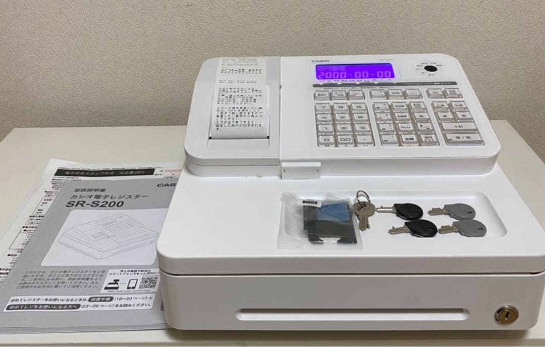 カシオ SR-S200-WE電子レジスター、ホワイトカシオ、Bluetooth