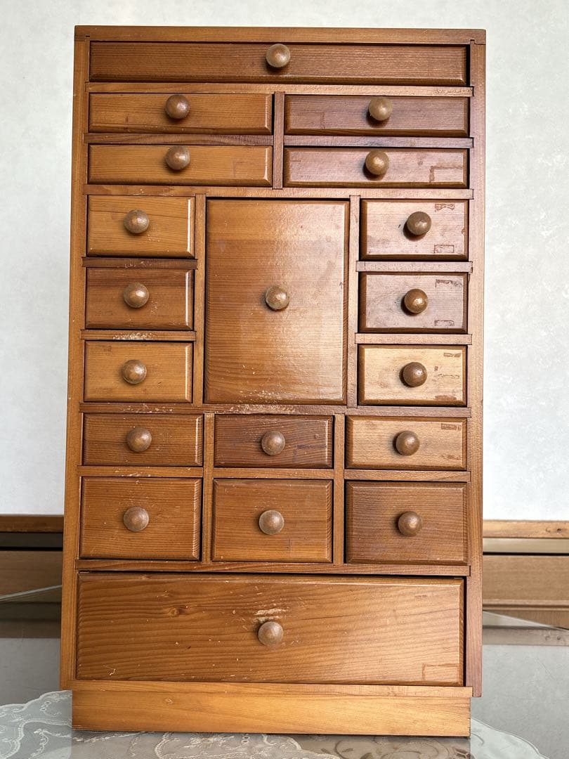昭和レトロ 木製薬箱 ミニチェスト 箪笥 引き出し収納