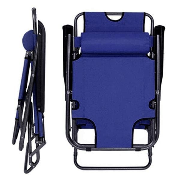 ★折り畳み式★ 多機能 リクライニングチェア ヘッドレスト付 グリーン