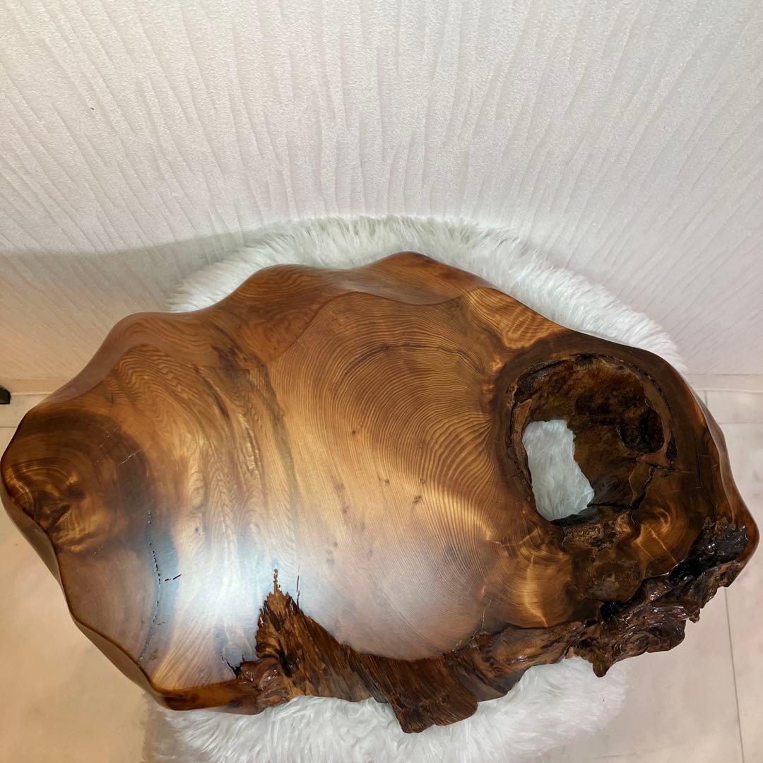 希少品　屋久杉飾り台　一枚板　屋久杉　置台　屋久杉工芸品　世界遺産　花台　刻印有
