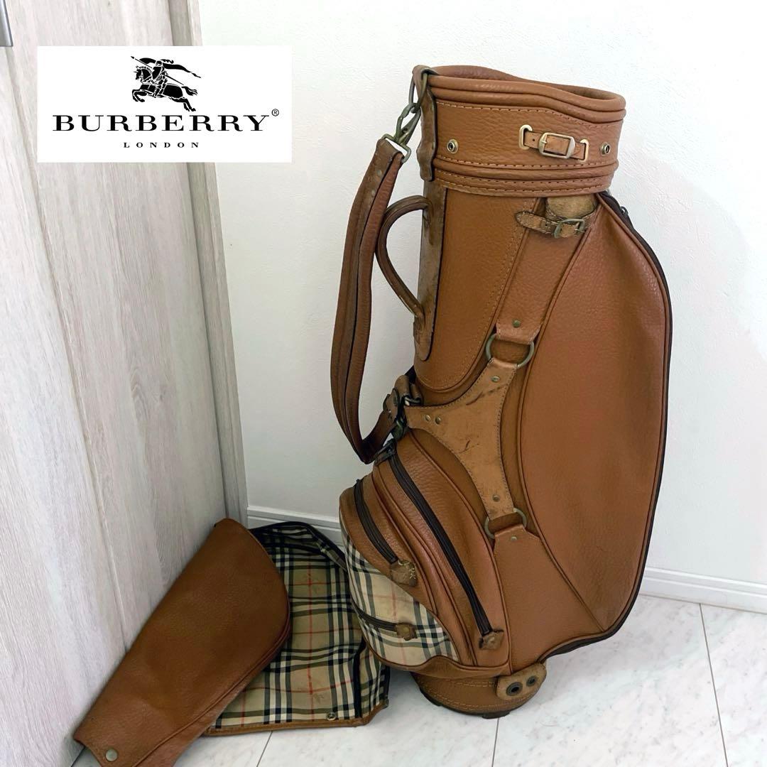 希少　バーバリー　ノヴァチェック ゴルフバッグ　キャディバッグ　本革使用