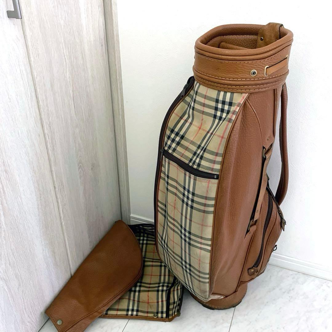 希少　バーバリー　ノヴァチェック ゴルフバッグ　キャディバッグ　本革使用