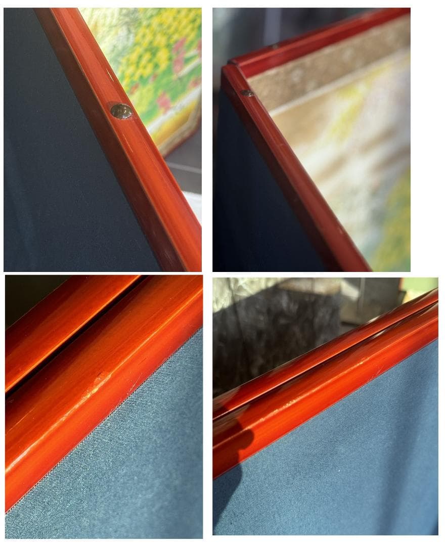 百花繚乱！「万葉百花百草」装飾銅金具付　二曲屏風　木下章