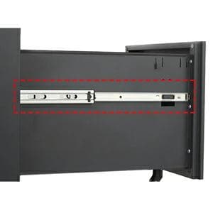 超人気！オフィスワゴン3段組立て不要 キャスター付き 鍵付き60cm Black