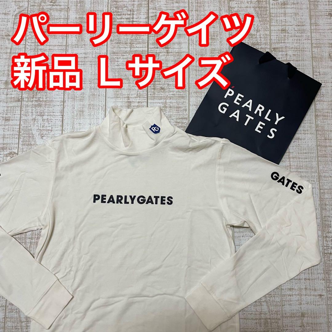 新品 パーリーゲイツ 長袖ハイネック ネックロゴ ホワイト Lサイズ（5）