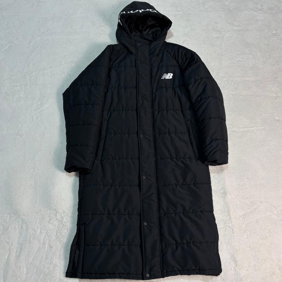 NEW BALANCE ベンチコート ブラック メンズ M ロゴ入り 軽量 秋冬