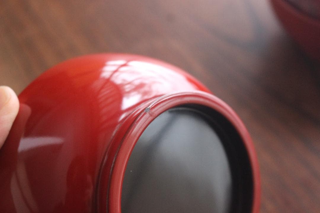 保管傷有！時代朱漆に風情ある富士松沈金の映えるお椀2点（検輪島塗蒔絵椀煮物椀