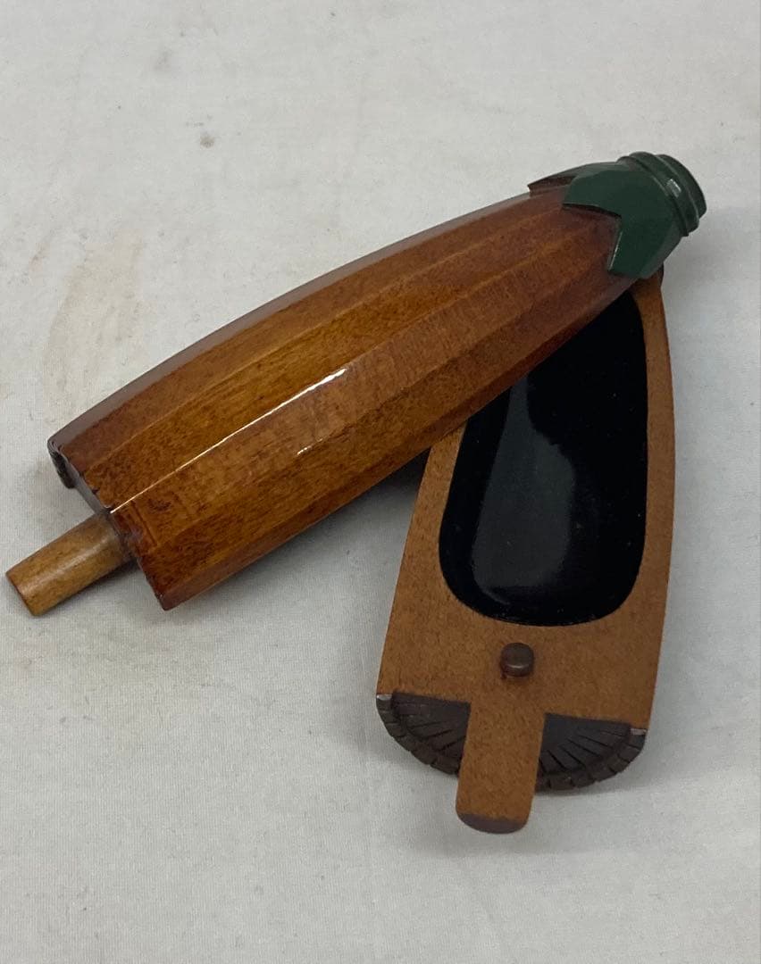 B252h 「末広香合」篠原如雪作　共布共箱　傘　木製　漆塗　讃岐　茶道具