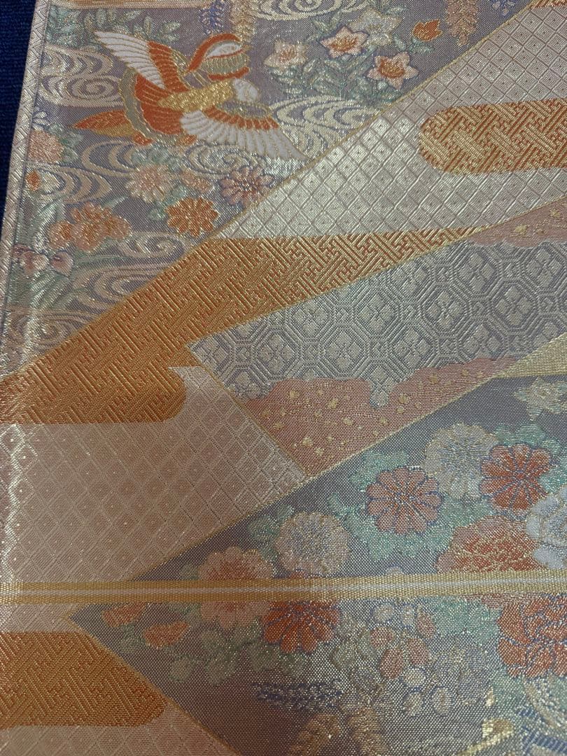 2665袋帯 古代彫金紋 西陣織 金糸　高級上質上品　約440cm 未使用