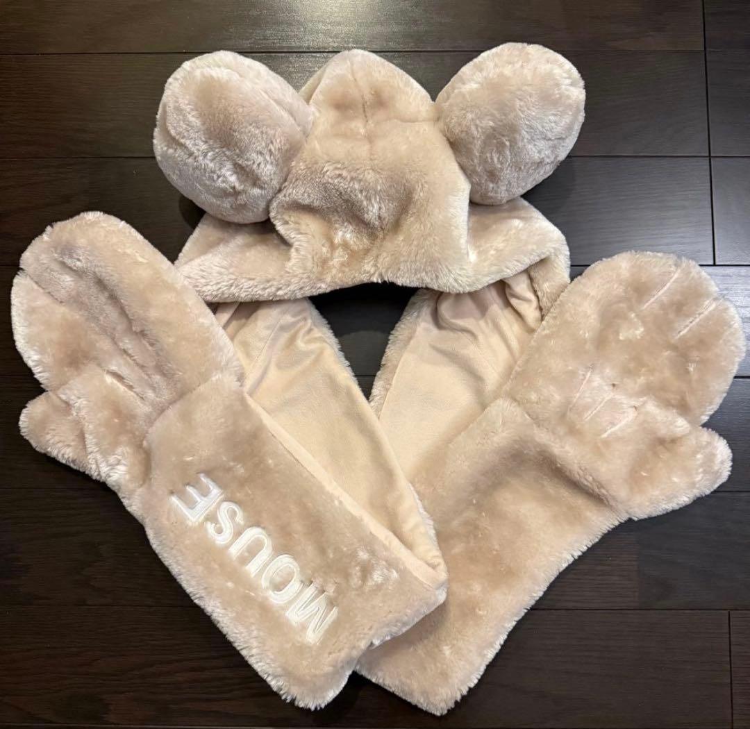 ディズニー ミッキー ファンキャップマフラー ベージュ！！